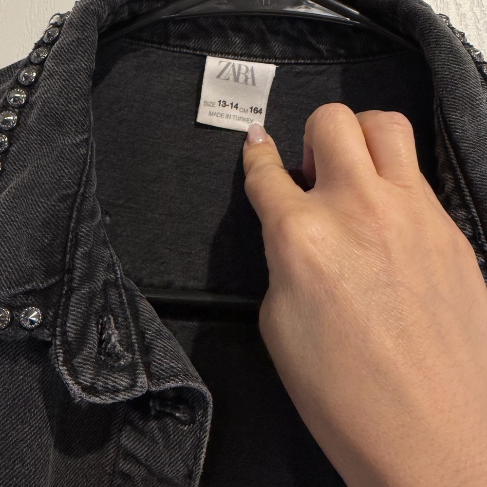 Zara Studded Black Denim Jacket - Picture 6 of 6
